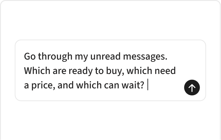 A triage prompt typed straight into the AI workspace.