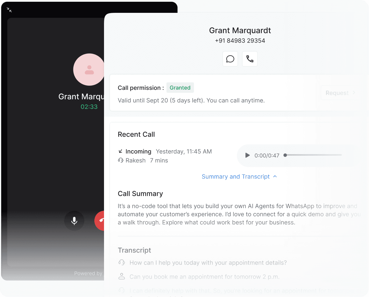 WhatsApp Contact Center Phone